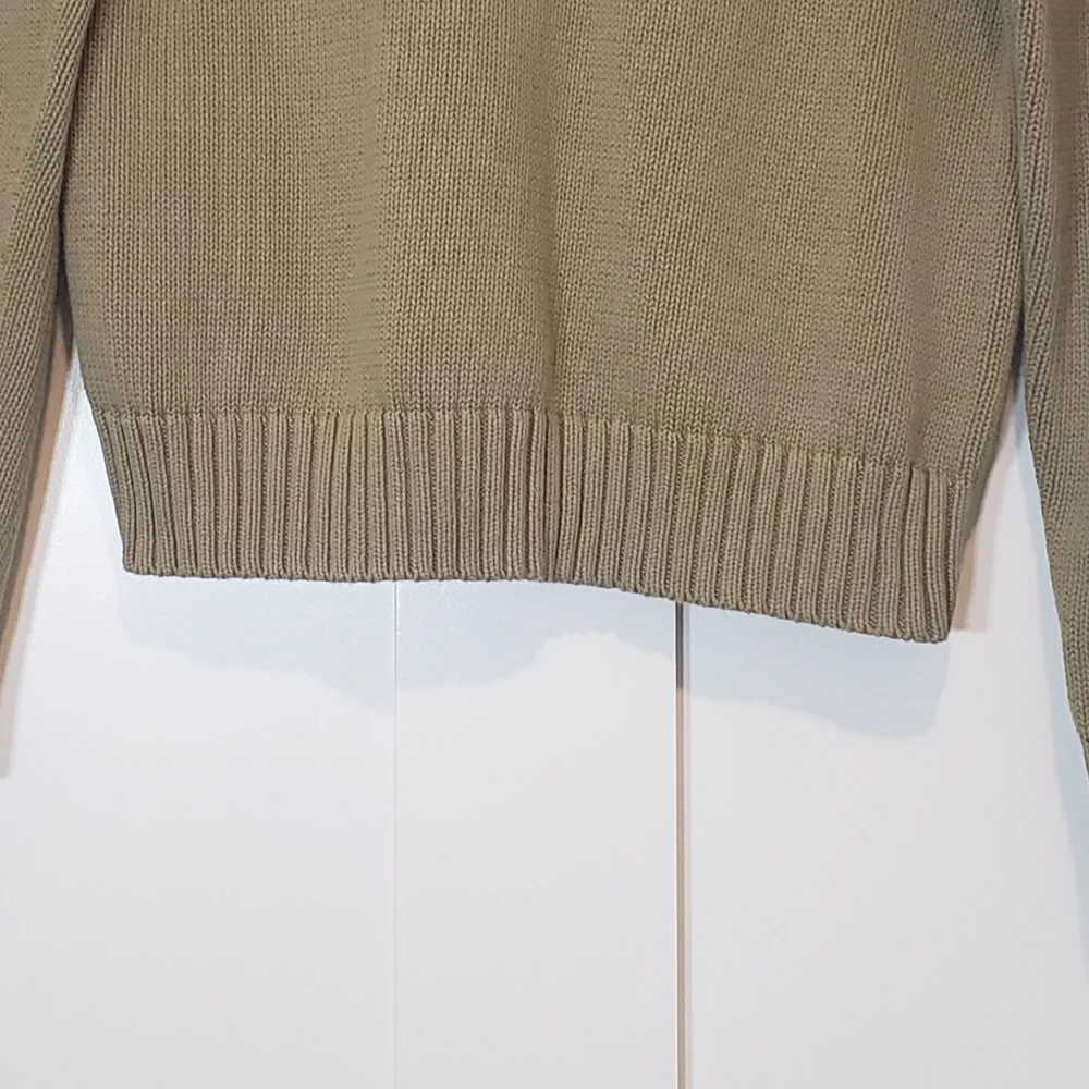 Lauren Ralph Lauren Knit Pullover Sweater Double Metal Clasps Olive Green Size L - Picture 5 of 13